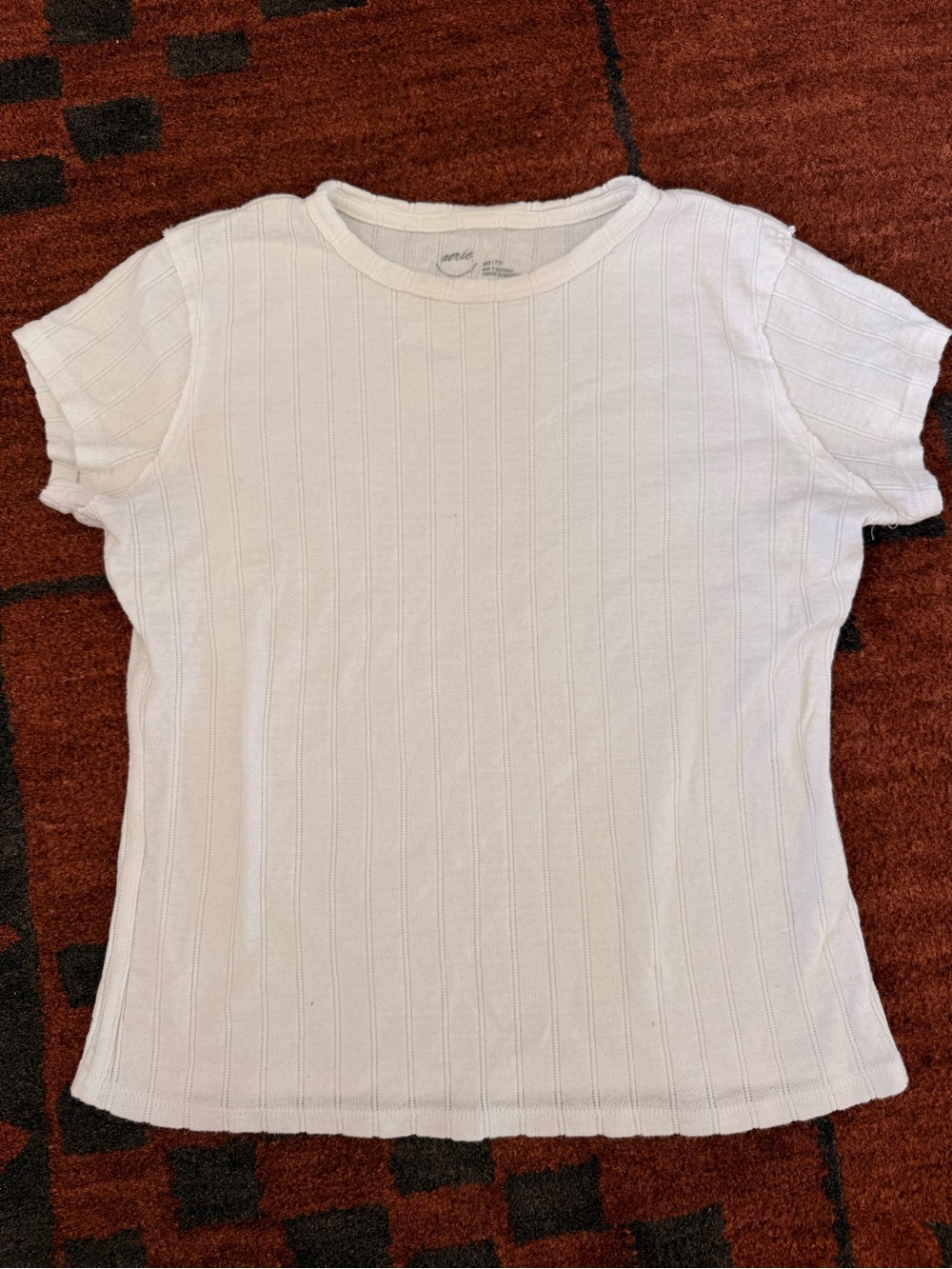 Aerie White Short Sleeve Ribbed Tee XXS- fits like an XS